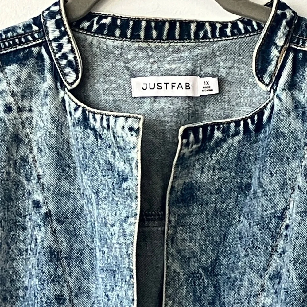 JustFab Acid Wash Jumpsuit - Picture 14 of 14